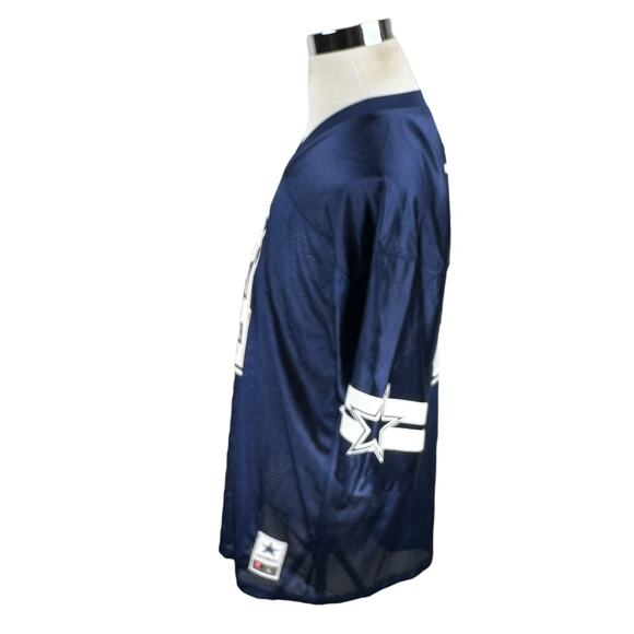 NFL Dallas Cowboys Dak Prescott #4 Jersey Men's Large Blue Mesh V-Neck Pullover - Picture 3 of 10